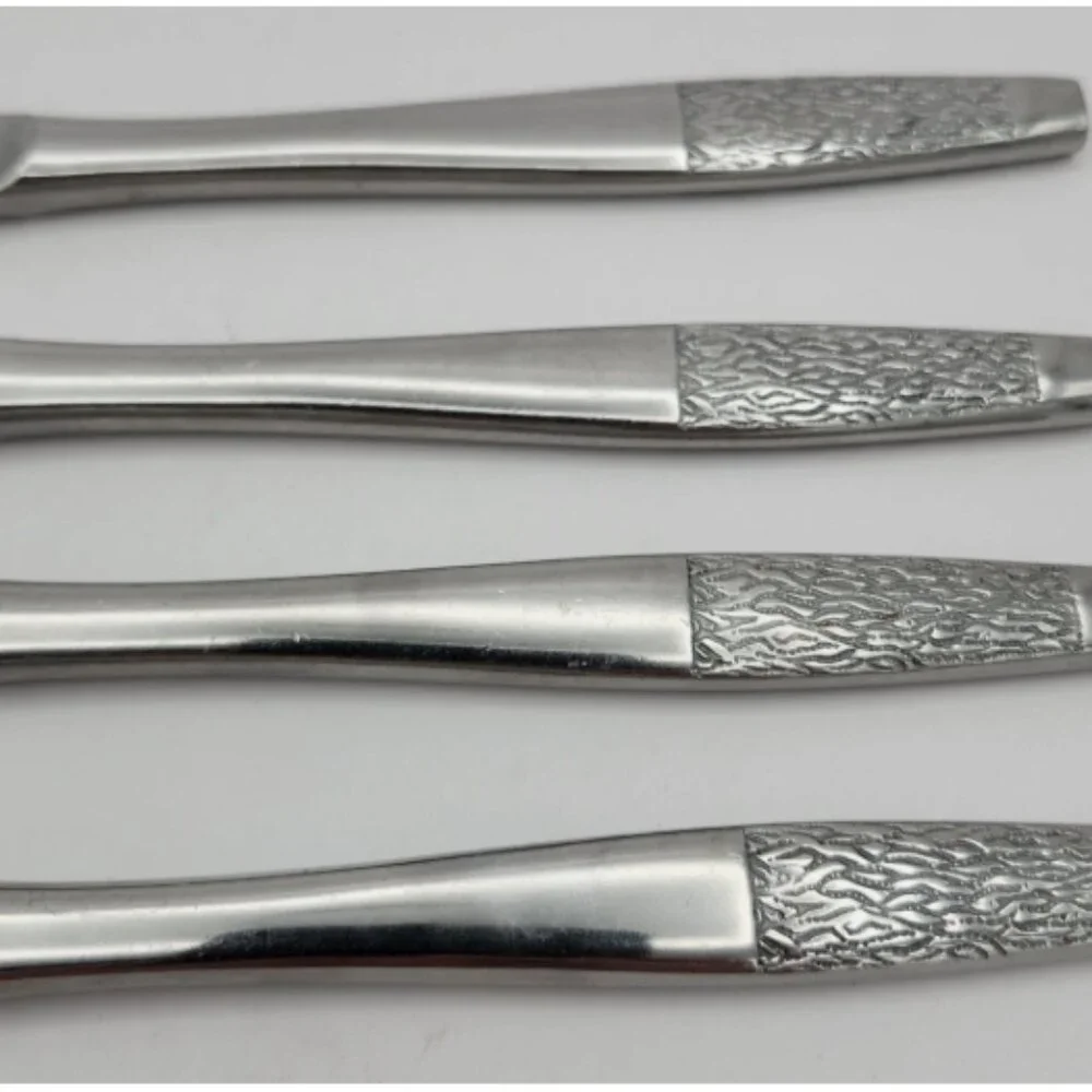 Vintage Amefa Holland Stainless Steel Dinner Knife Lot of 4 Knives Prestige Rare